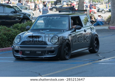 Woodland Hills, CA, USA - June 7, 2015: Mini car on display at the Supercar Sunday car event.