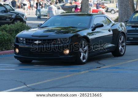 Woodland Hills, CA, USA - June 7, 2015: Chevrolet Camaro car on display at the Supercar Sunday car event.