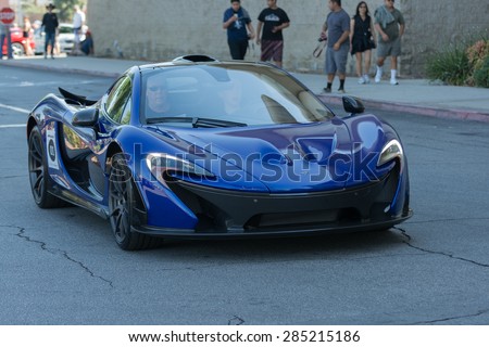 Woodland Hills, CA, USA - June 7, 2015: McLaren P1 car on display at the Supercar Sunday car event.