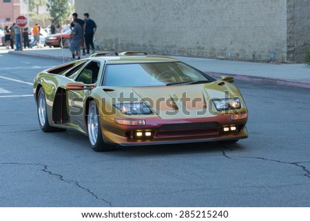 Woodland Hills, CA, USA - June 7, 2015: Lamborghini car on display at the Supercar Sunday car event.