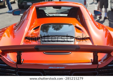 Woodland Hills, CA, USA - June 7, 2015: Mclaren car on display at the Supercar Sunday car event.