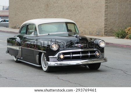 Woodland Hills, CA, USA - July 5, 2015: Chevrolet Bel Air car on display at the Supercar Sunday car event.