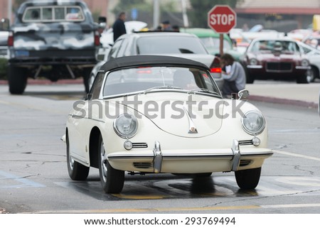 Woodland Hills, CA, USA - July 5, 2015: Porsche 356C car on display at the Supercar Sunday car event.