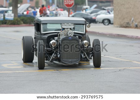 Woodland Hills, CA, USA - July 5, 2015: Hot Rod car on display at the Supercar Sunday car event.