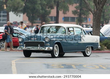 Woodland Hills, CA, USA - July 5, 2015: Chevrolet Bel Air car on display at the Supercar Sunday car event.