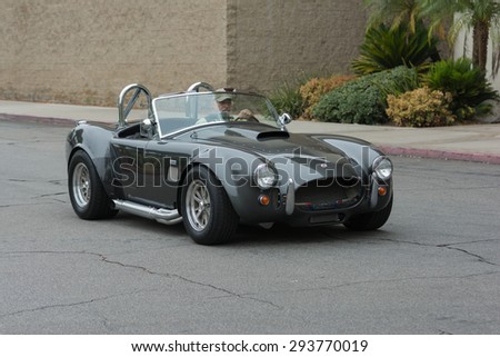 Woodland Hills, CA, USA - July 5, 2015: Shelby Cobra car on display at the Supercar Sunday car event.
