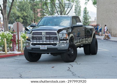 Woodland Hills, CA, USA - July 19, 2015:  Dodge Ram car on display at the Supercar Sunday car event.
