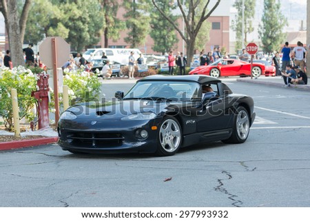 Woodland Hills, CA, USA - July 19, 2015:  Dodge Viper RT10 car on display at the Supercar Sunday car event.