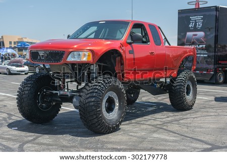 Anaheim, CA, USA - August 1, 2015: Big Pick Up Truck on display during Auto Enthusiast Day car show.