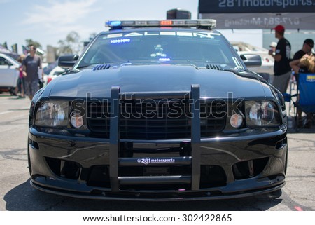 Anaheim, CA, USA - August 1, 2015: Tuning Police Car on display during Auto Enthusiast Day car show.