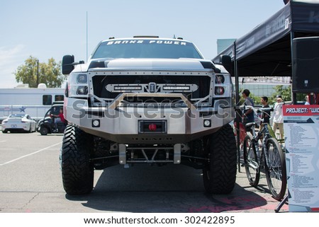 Anaheim, CA, USA - August 1, 2015: Big Pick Up Truck on display during Auto Enthusiast Day car show.