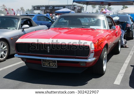 Anaheim, CA, USA - August 1, 2015: Ford Mustang car on display during Auto Enthusiast Day car show.