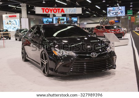 Anaheim - USA - October 15, 2015: Toyota Camry customizer during Orange County International Auto Show.