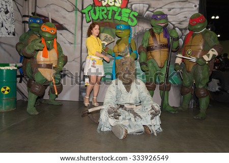 Los Angeles - USA - October 31, 2015: Teenage Mutant Ninja Turtles during Comikaze Expo at the Los Angeles Convention Center.