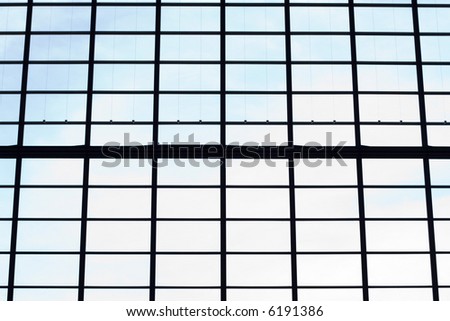 big window. view on the sky. background.