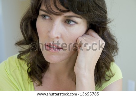 Portrait of woman pondering