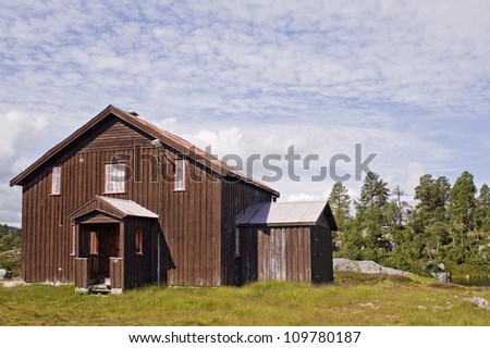 Wooden house in Norwegian country