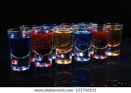 Several alcohol shots