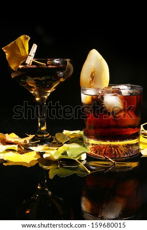 autumn drinks over black