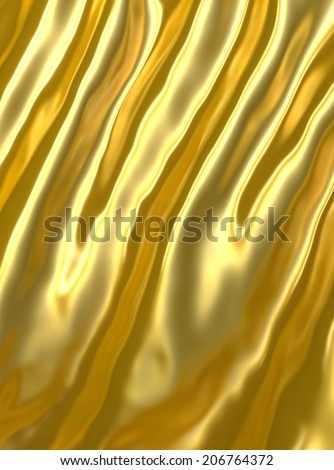 Abstract golden waves cloth background.