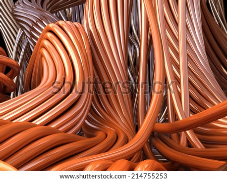 Copper cable. Technology 3d illustration