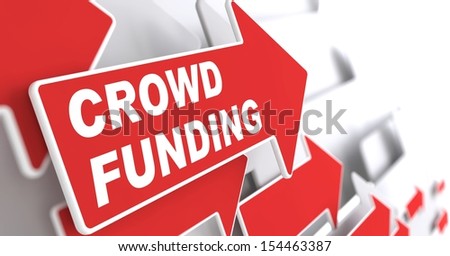 Crowd Funding. Internet Concept. Red Arrow with \