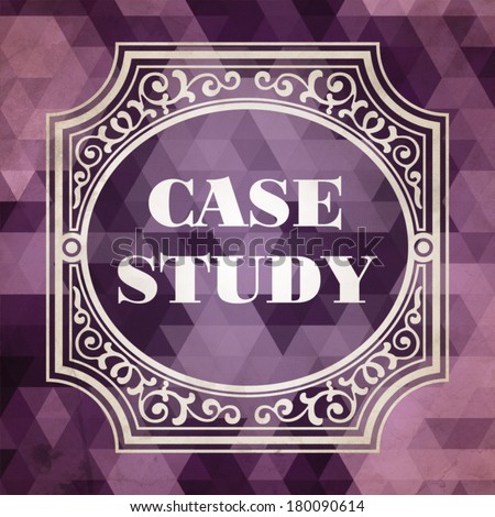 Case Study Concept. Vintage design. Purple Background made of Triangles.
