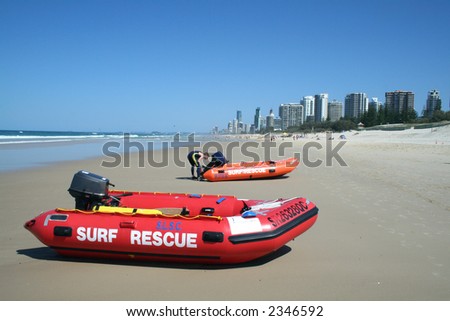 Inshore surf rescue boats.