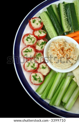 Entertaining platter with a combination of healthy finger food.