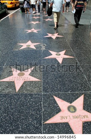 Walk Fame Hollywood Stars on The Hollywood Walk Of Fame Stars On Hollywood Boulevard  Stock Photo