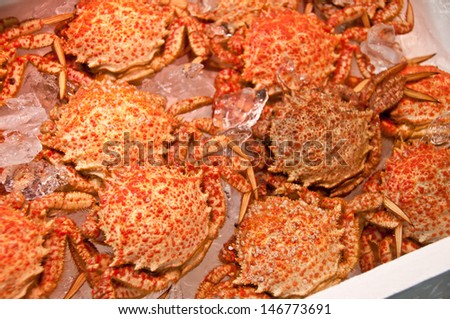 japanese hairy crabs at the market
