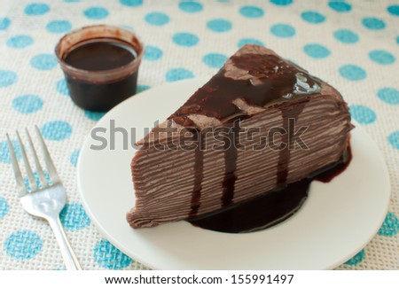 crepe cake with chocolate sweet sauce