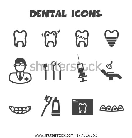 dental icons vector symbols dental icons vector symbols