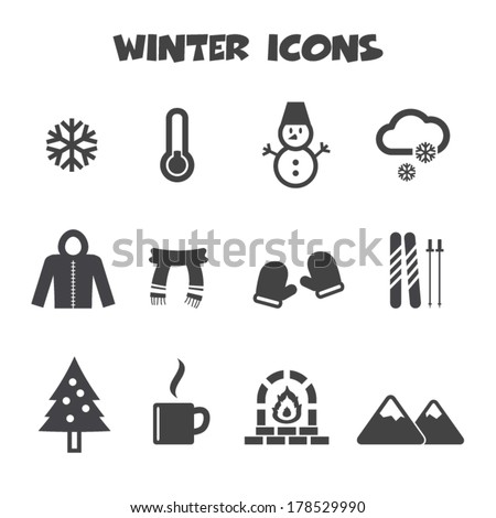 winter icons mono vector symbols winter icons mono vector symbols