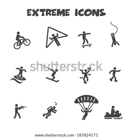 extreme icons, mono vector symbols