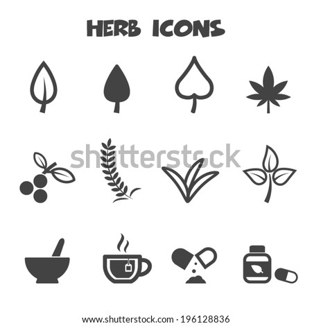 herb icons mono vector symbols herb icons mono vector symbols