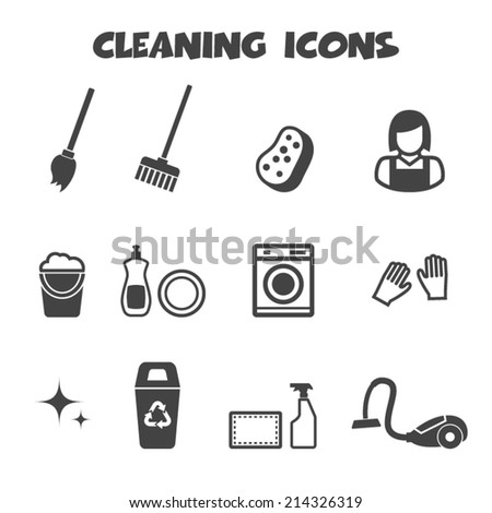 cleaning icons mono vector symbols cleaning icons mono vector symbols