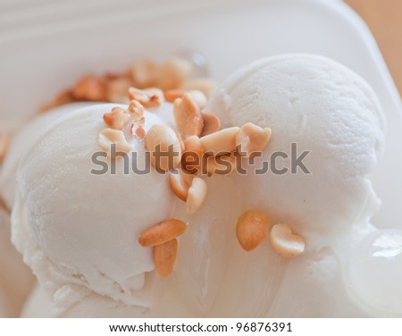 coconut ice cream with beans