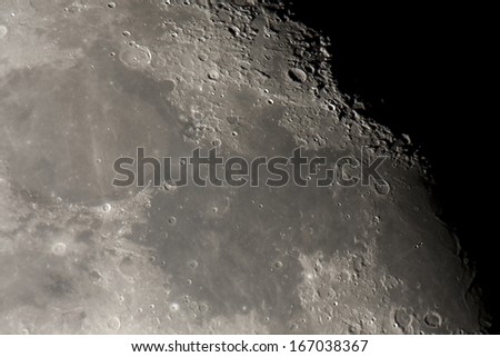 detailed view taken using telescope of oceanus and maria on the moon detailed view taken using telescope of oceanus and maria on the moon