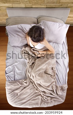 young adolescent female having abdominal cramps in the morning