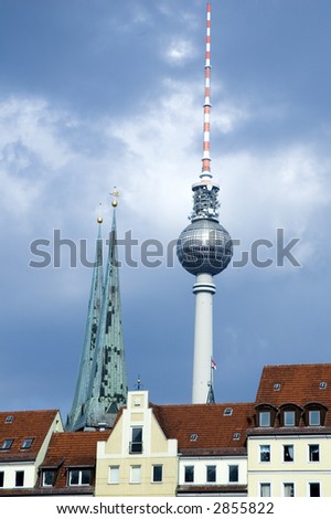 Berlins TV tower and some church towers