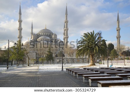 The blue mosque winter day. Istanbul