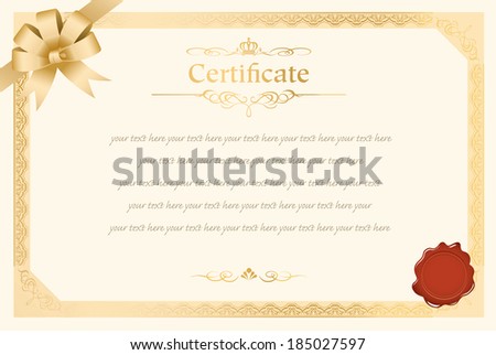 retro frame certificate template Vector retro frame certificate template Vector