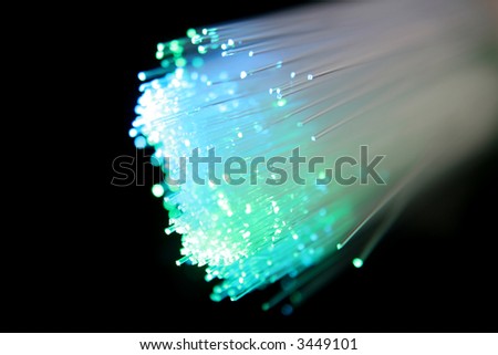 Fiber Optic Computer Cable  isolated on a black background