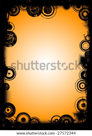 Full Page Black Border With Fading Circles (Transparent Vector So It