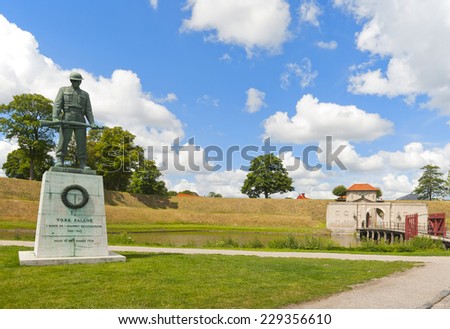COPENHAGEN, DENMARK - JULY 2  Fortress Kastellet on July 2, 2014 in Copenhagen. Fallen Soldier Monument in remembrance of Danish soldiers who died during the Second World War.