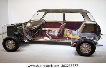 LONDON, ENGLAND - MAY 31: Mini cross section in Science Museum in London on May 31, 2015 in London
