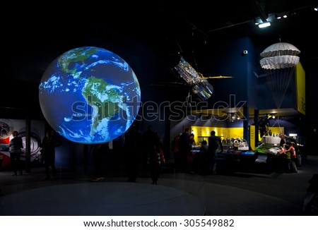 LONDON, ENGLAND - MAY 31: The Earth video display in Science Museum in London on May 31, 2015 in London