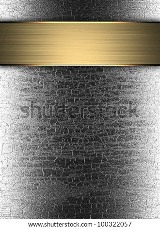 template metal plate with a gold wood stripe