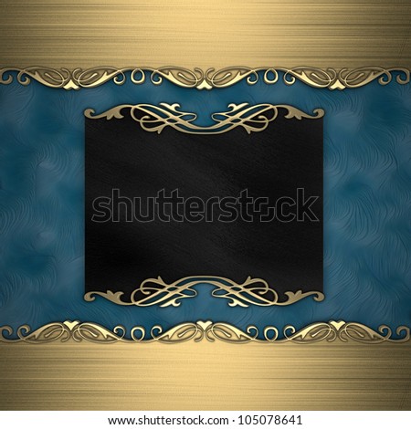 Gold frame isolated on blue background